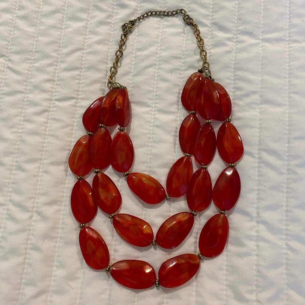 Red statement necklace